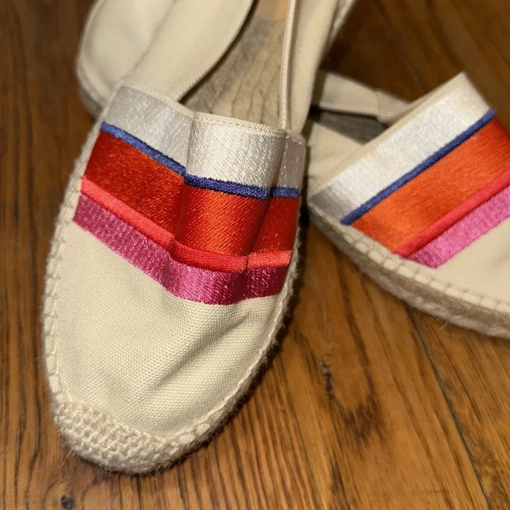 NWOT Diane von Furstenberg X Castaner Klea striped embroidered canvas espadrille